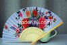 Fabric Hand Fan Bamboo...