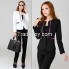 Fashion ladies skirt suits /women office suit/white linen pants suit f