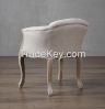 French Classic Antique finshing Single Seat Fabric Sofa Chair