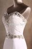 Elegant Mermaid Strapless Sweetheart Satin Wedding Dress with Crystal