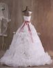 Elegant Ball Gown Strapless Organza Wedding Dress with Sashes