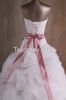 Elegant Ball Gown Strapless Organza Wedding Dress with Sashes