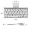 Ultra Slim Sliding Stand Universal Wireless Bluetooth Keyboard Compatible Apple iOS iPad Pro Mini Air iPhone, Android Galaxy Tab Smartphones, Windows PC