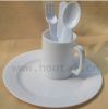 white plastic tableware