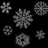 6 different snowflakes...