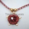 Rose Pendant Beaded Ne...