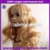 Golden Hair 5A High Quality  Long Blonde Human Hair Wig For Women