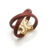 Brazilian Handmade leather bracelet  with gold-plated magnetic fastener