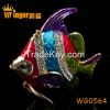 Happy Reunion Figurine Christmas Gift Crystal Craft Animal Metal Trinket Box Casket DIY Home Office Display Fish Tank Decoration