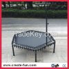 professional TUV-GS appraoved jumping fitness hexagonal trampoline with handle bar