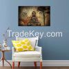 Stretched Framed Canvas Prints, Peaceful BUDDHA, 20&quot;x32&quot;, Brighten Home Decoration Wall Art