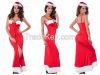 2014 New Arrival Sexy Costumes Sexy Santa Christmas Lace Up Long Gown