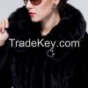 2015 Top Luxury Mink Hair Statehood Women Black Merino Sheepskin Fur Wool X-long Genuine Leather Jacket Outerwear coat Overcoat