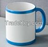 11OZ Blue color with white decal part blank sublimation Mug for Heat Transfer Print