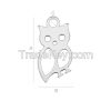 925 Sterling Silver Owl Charm, Pendant (rhodium, gold or rose plating available)