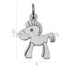 925 Sterling Silver Pony Charm, Horse Pendant (rhodium, gold or rose plating available)