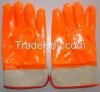 Fluorescent Orange  PVC fully coated work glove,foam insulated liner Smooth  finish,Safety cuff