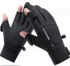 Winter cycling gloves for men, non-slip, warm and thickened, two-finger touch screen sports fishing cycling gloves