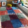 America style colorful blocks design shaggy pile carpet