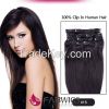 7pcs/70g Clip in 100% Brazilian Human Virgin Hair Extensions Silk Straight 15&quot;- 22inch 22colors