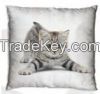 Cushion with cat design
