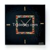 Wall clock made of glass with the addition of gold S-Interiors Antonio Complimento 1