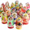 Matryoshka keychain, nesting doll key chain, wooden keychain, mix