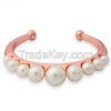 Rose gold cuff pearl b...