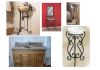 stone vessel sink, wrought iron baluster,  bamboo flooring