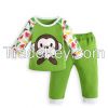 2015New 100%Cotton Spring Autumn Baby Boy Clothing Set Fashion Monkey Baby Newborn Tops+Pants Baby Girl Clothes Suits Infant