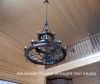 Large wrought iron chandelier, wagon wheel style.20 bulbs.