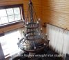 Large wrought iron chandelier, wagon wheel style.20 bulbs.