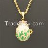 Faberge Egg Pendant Locket Russian Enamel Angel Egg Pendant