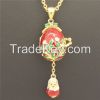 Faberge Egg Pendant Locket Russian Enamel Angel Egg Pendant