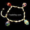 Personalized Fashion Jewelry enamel Easter Faberge egg bracelet for DIY