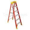 WERNER 6206 Stepladder Fiberglass 6 ft H 300 lb Cap