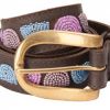 beaded leather belt