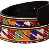 beaded leather belt