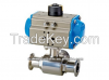 Trip-clamp 3-way pneumatic ball valve