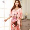 Time-limited Summer Silk Sleepwear For Women New Fashion Heart Shape Print Round Neck Women Nightgown