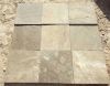 Brown sandstone paving