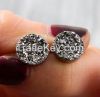 Circle Druzy Earring Pair, Titanium use for silver jewelry