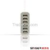 5V 10A 6 ports USB charger desktop travel multi port charger with full smart IC for all cell phone& Ipad