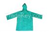 R-1057-1 GREEN AND BLUE REVERSIBLE PVC VINYL RAIN BEST WATERPROOF JACKET