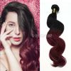 Ombre Hair Weft #1B/Burg Two Tone Human Hair Extention Body wave