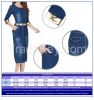 Denim Pencil Dress w/Golden Cuff 2015 Summer