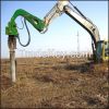 Excavator vibratory hammer hydraulic pile driver