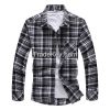 Latest style men's long sleeve casual check shirt with chest pocket