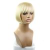  Beautiful Blonde Short Bob  Straight Hair With Slanting Bang