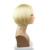  Beautiful Blonde Short Bob  Straight Hair With Slanting Bang